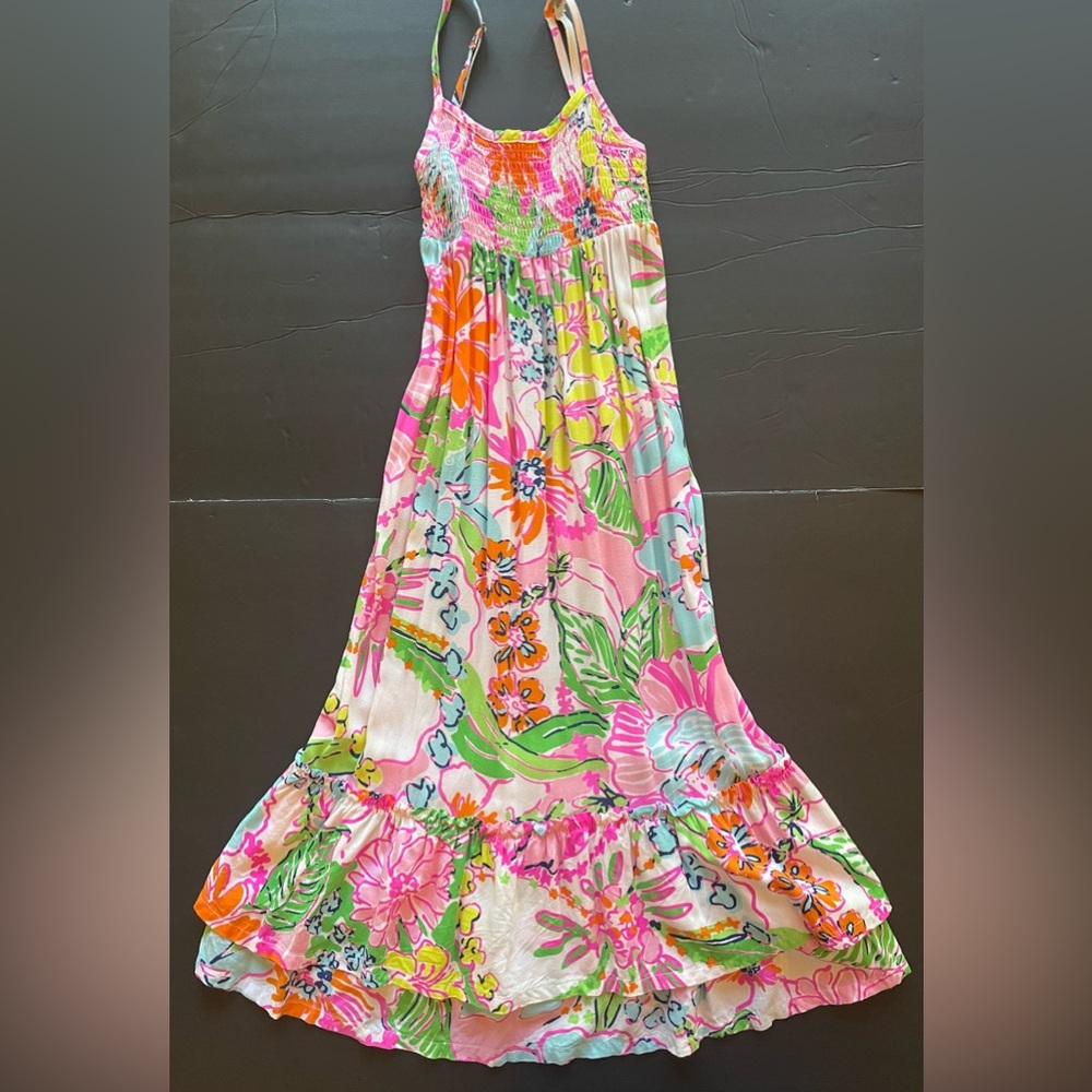 Lilly Pulitzer target girls smocked Nosey Posey maxi dress *size 8 (see descrip)